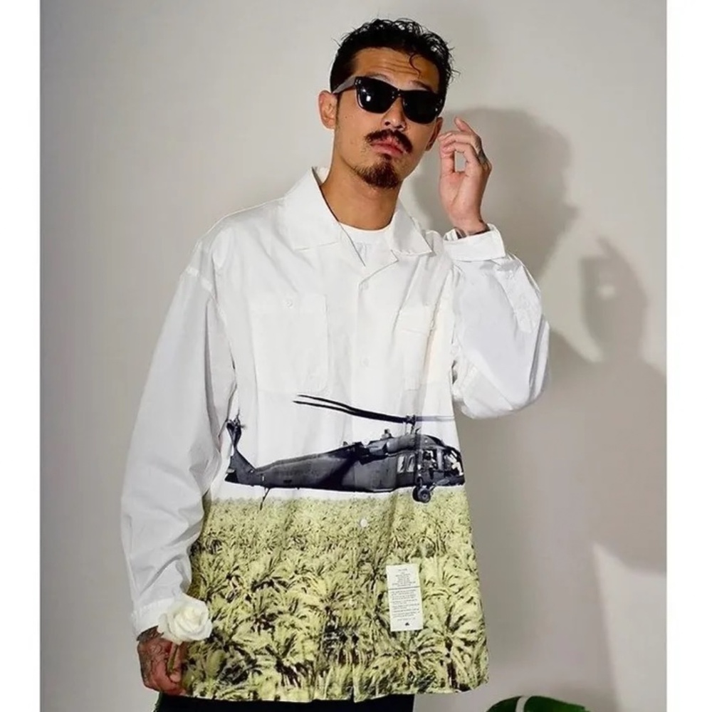 RARE Club Stubborn Jungle Heli L/S Shirt Vietnam Era Seasprite Helicopter